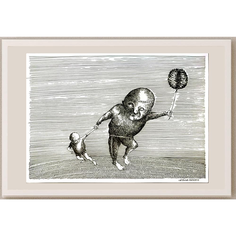 Henryk Cebula 29x21cm Orijinal Karikatür BOD06824