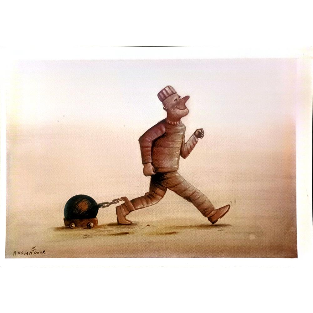 Amin Roshanpour 43x30cm Orijinal Karikatür BOD06831