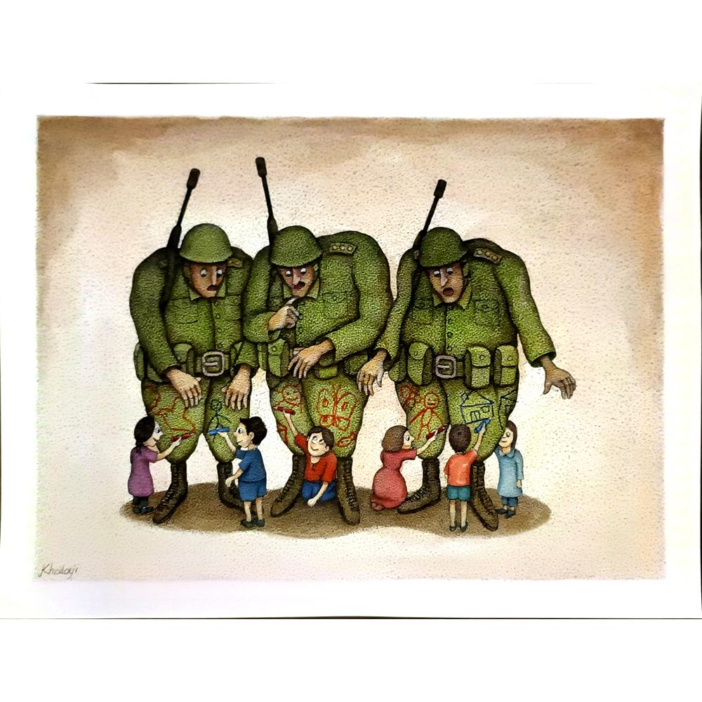 Mohammad Ali Khalaji 35x25cm Orijinal Karikatür BOD06847