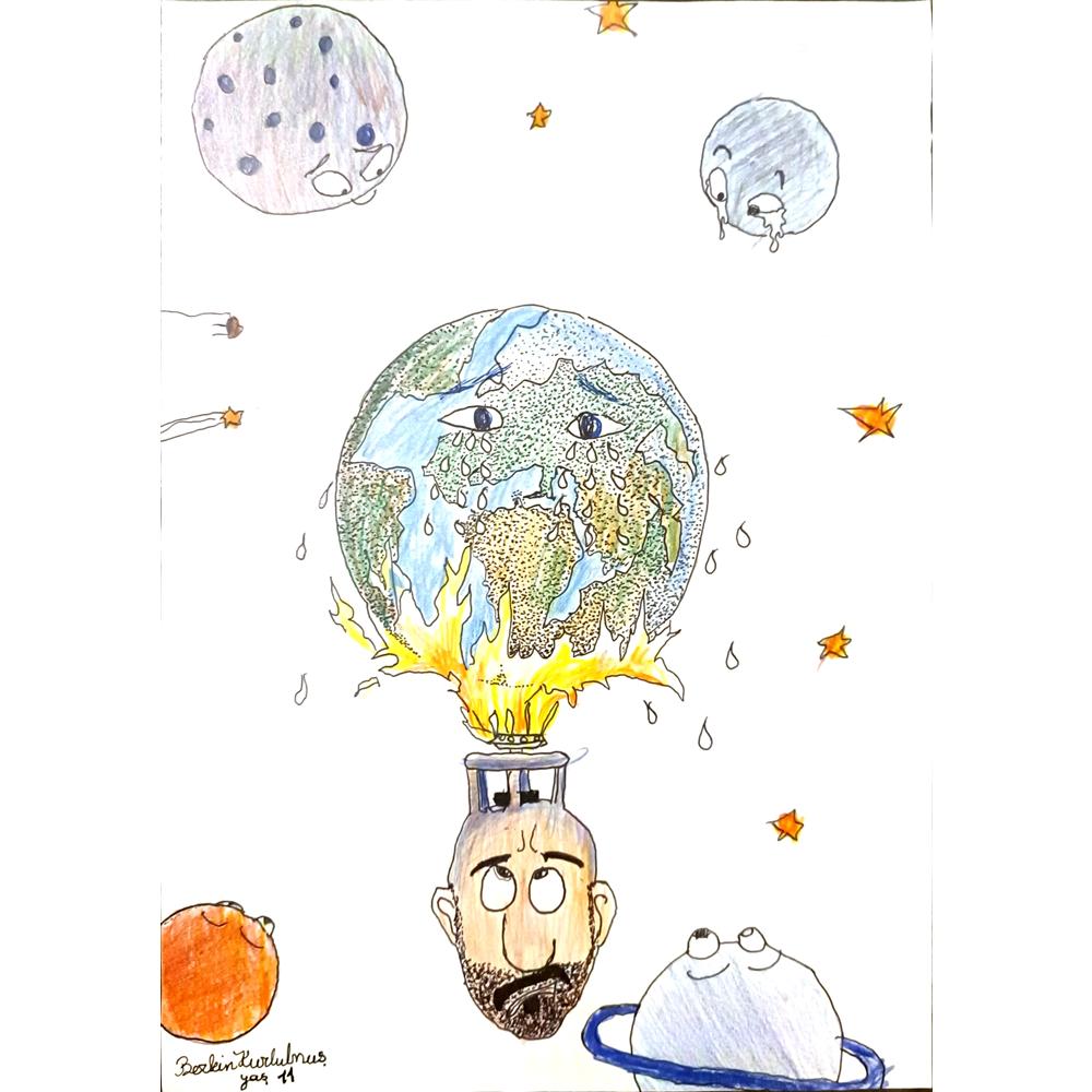 Berkin Kurtulmuş 29x21cm Orijinal Karikatür BOD06858