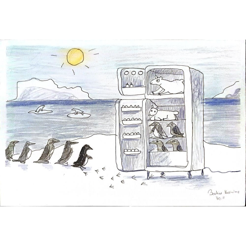 Berkin Kurtulmuş 29x21cm Orijinal Karikatür BOD06861