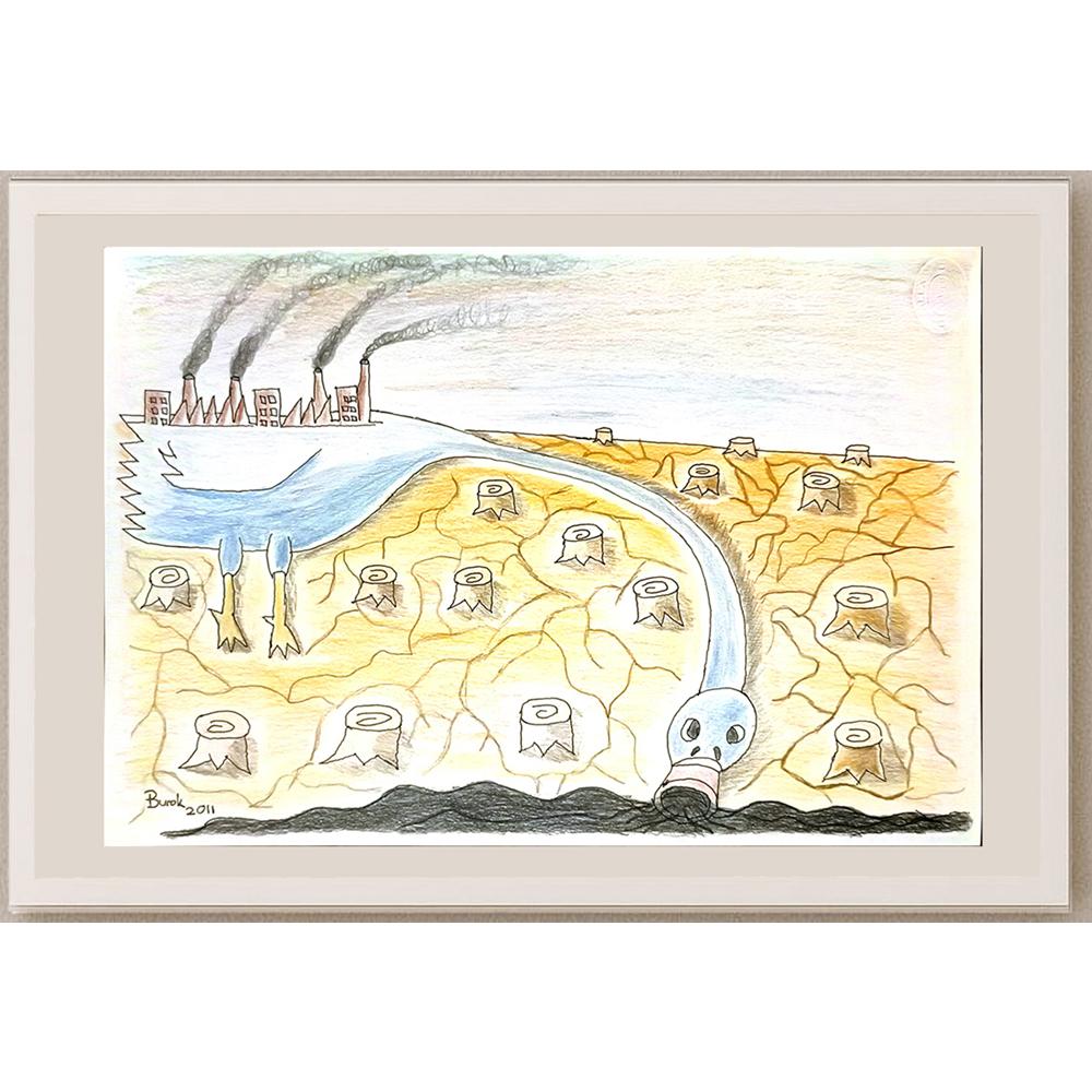 Burak Tüylü 29x21cm Orijinal Karikatür BOD06872