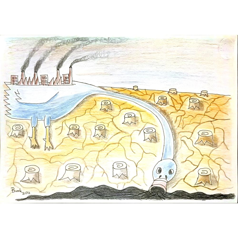 Burak Tüylü 29x21cm Orijinal Karikatür BOD06872