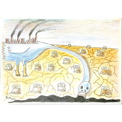Burak Tüylü 29x21cm Orijinal Karikatür BOD06872