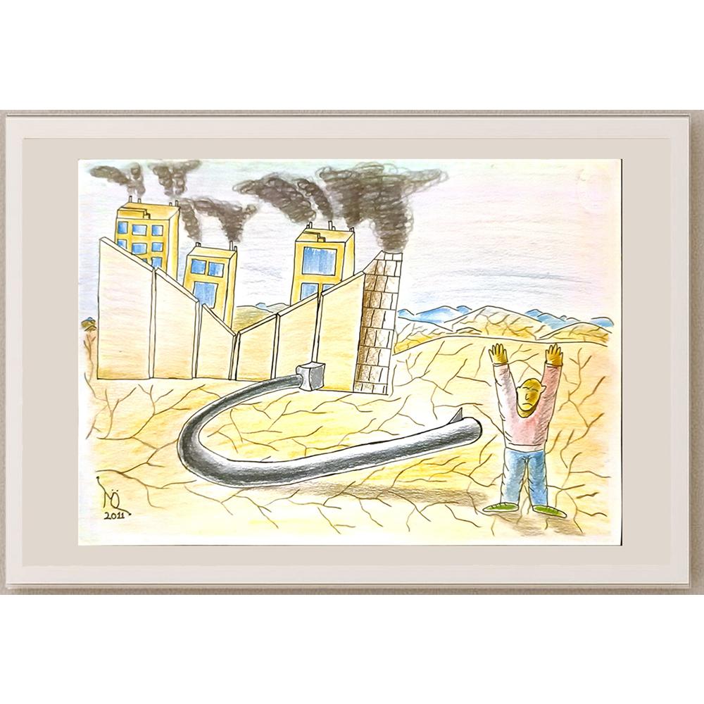 MuammerÖzel 29x21cm Orijinal Karikatür BOD06874