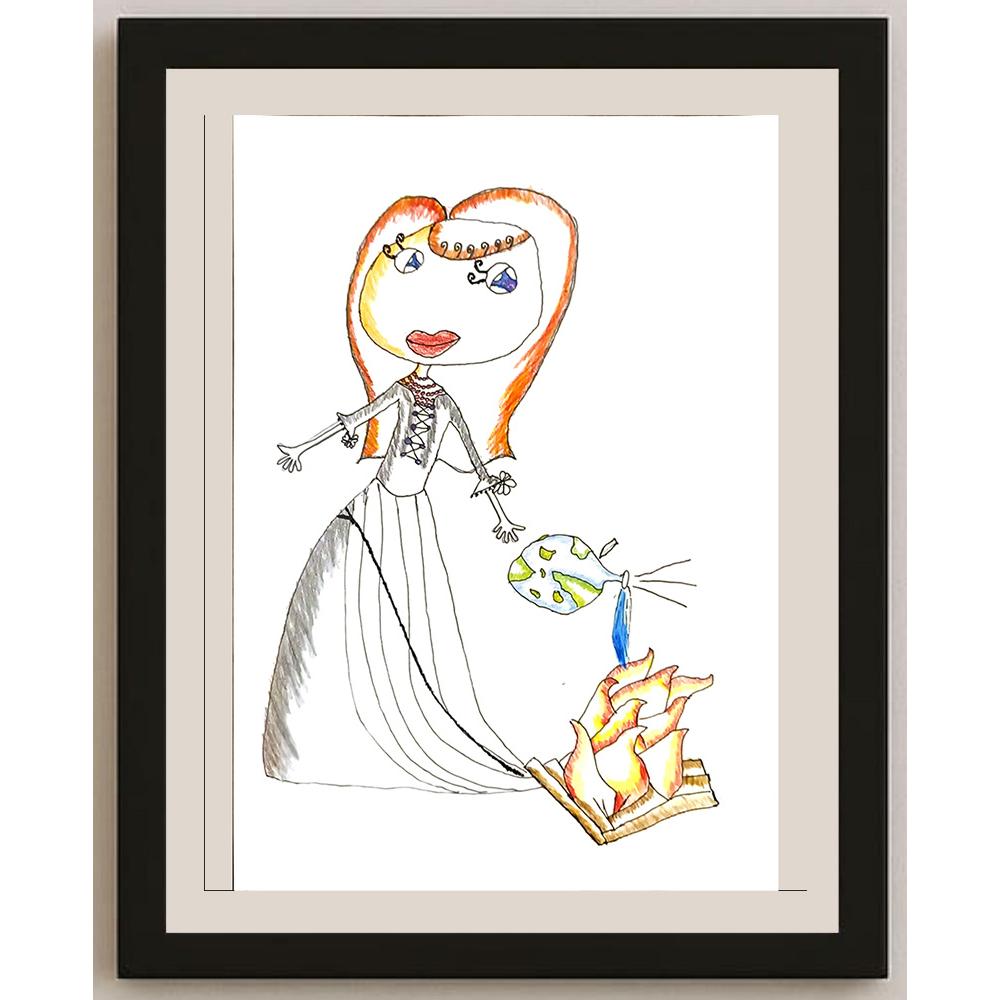 PelinÇelik 29x21cm Orijinal Karikatür BOD06880