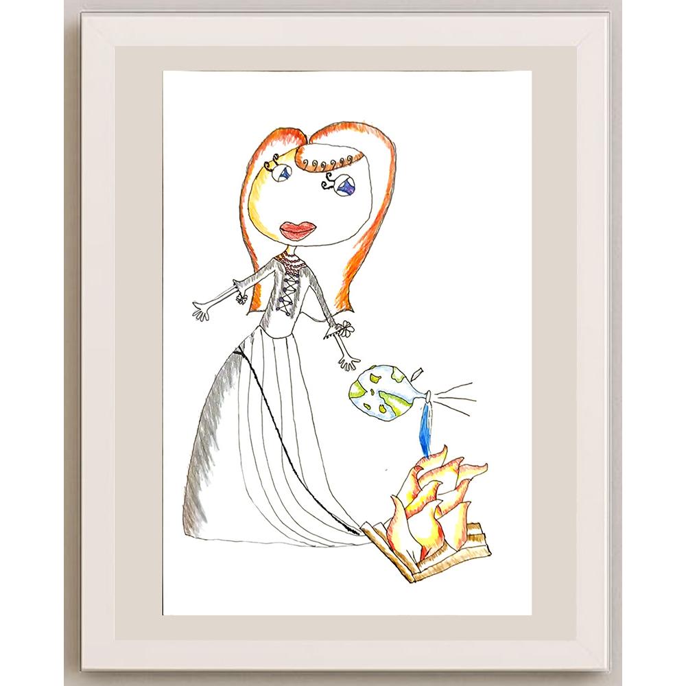 PelinÇelik 29x21cm Orijinal Karikatür BOD06880