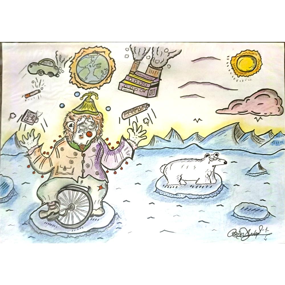 Ozan Aytaş 29x21cm Orijinal Karikatür BOD06890