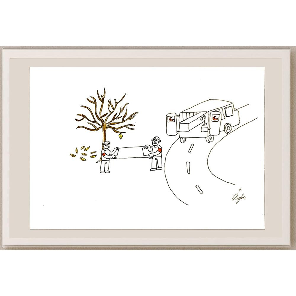 ÖzgünÖlmez 29x21cm Orijinal Karikatür BOD06916