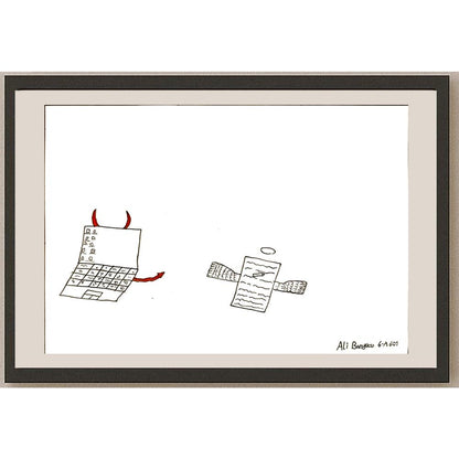 Ali Banyocu 29x21cm Orijinal Karikatür BOD06924