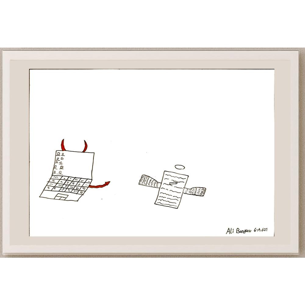 Ali Banyocu 29x21cm Orijinal Karikatür BOD06924