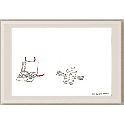 Ali Banyocu 29x21cm Orijinal Karikatür BOD06924