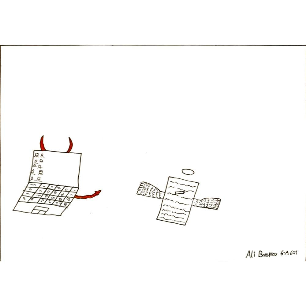 Ali Banyocu 29x21cm Orijinal Karikatür BOD06924