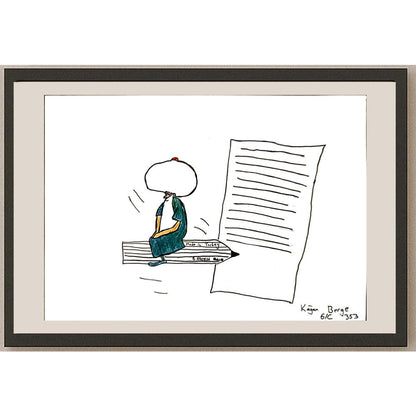 Kağan Berge 29x21cm Orijinal Karikatür BOD06925