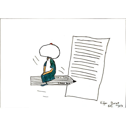 Kağan Berge 29x21cm Orijinal Karikatür BOD06925
