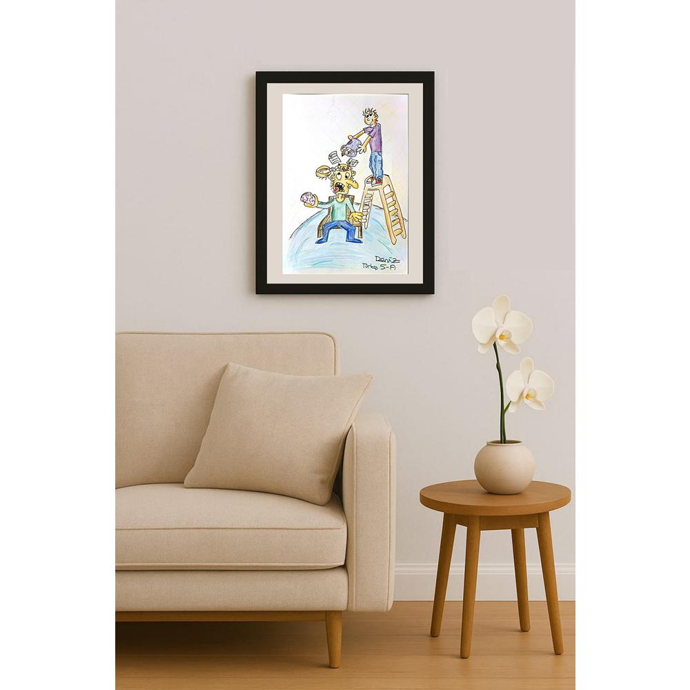 Deniz Türkeş 29x21cm Orijinal Karikatür BOD06926