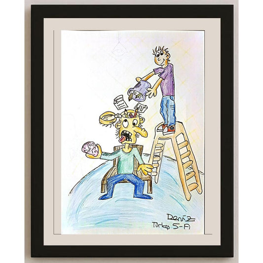 Deniz Türkeş 29x21cm Orijinal Karikatür BOD06926