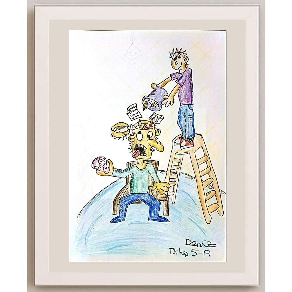 Deniz Türkeş 29x21cm Orijinal Karikatür BOD06926