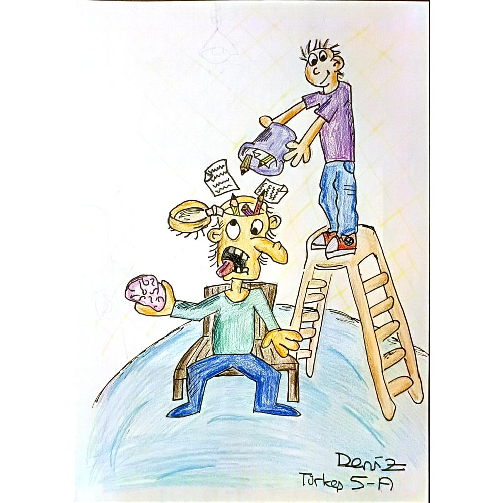 Deniz Türkeş 29x21cm Orijinal Karikatür BOD06926