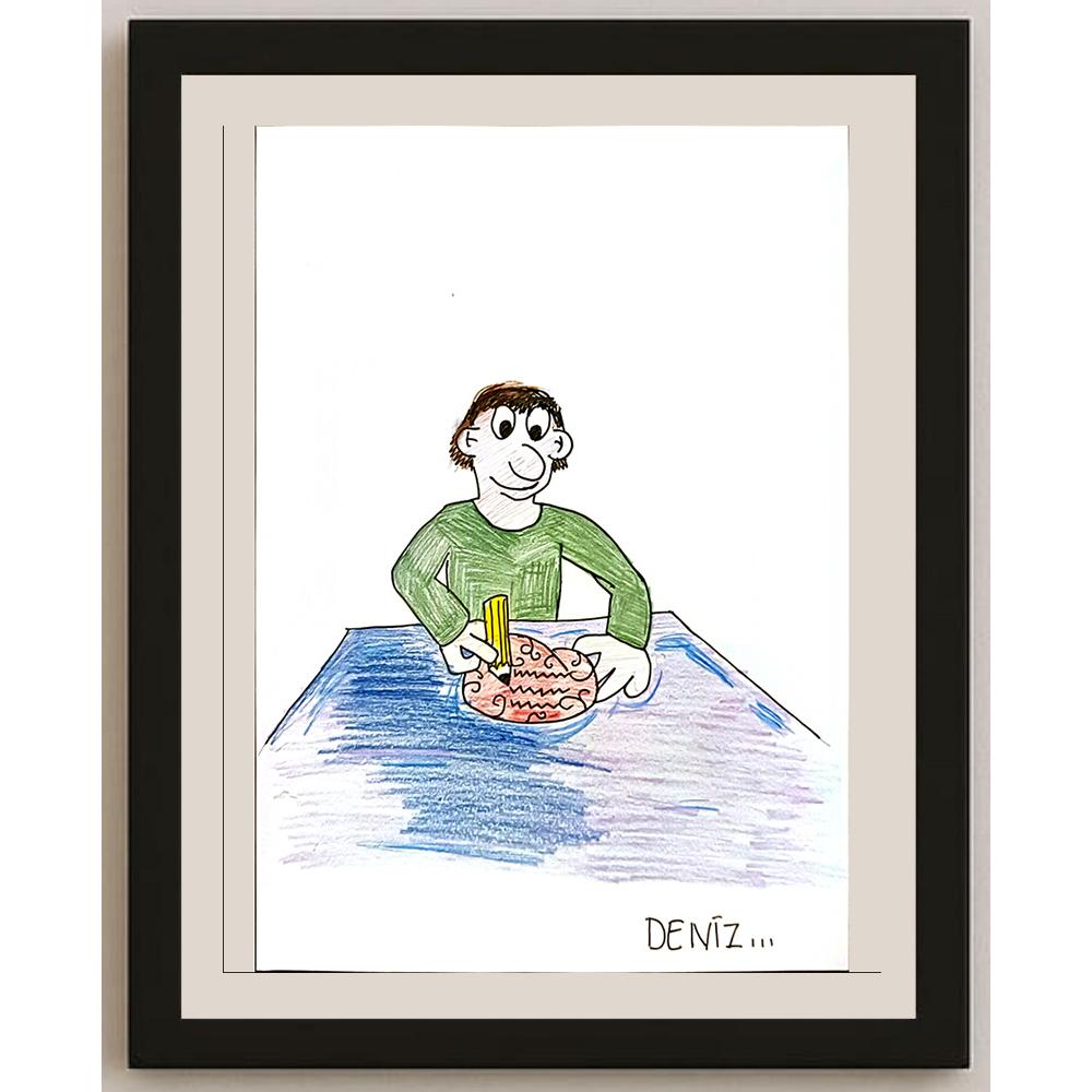 Deniz Türkeş 29x21cm Orijinal Karikatür BOD06935