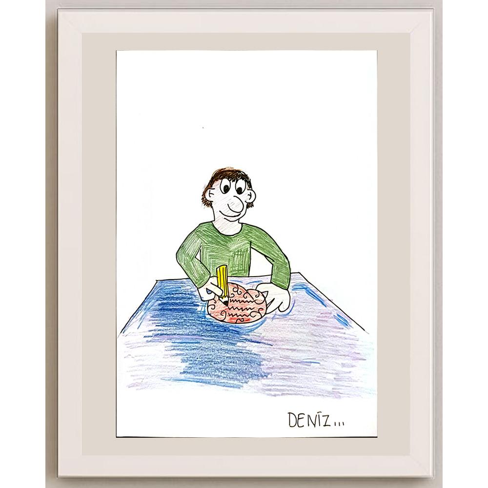 Deniz Türkeş 29x21cm Orijinal Karikatür BOD06935