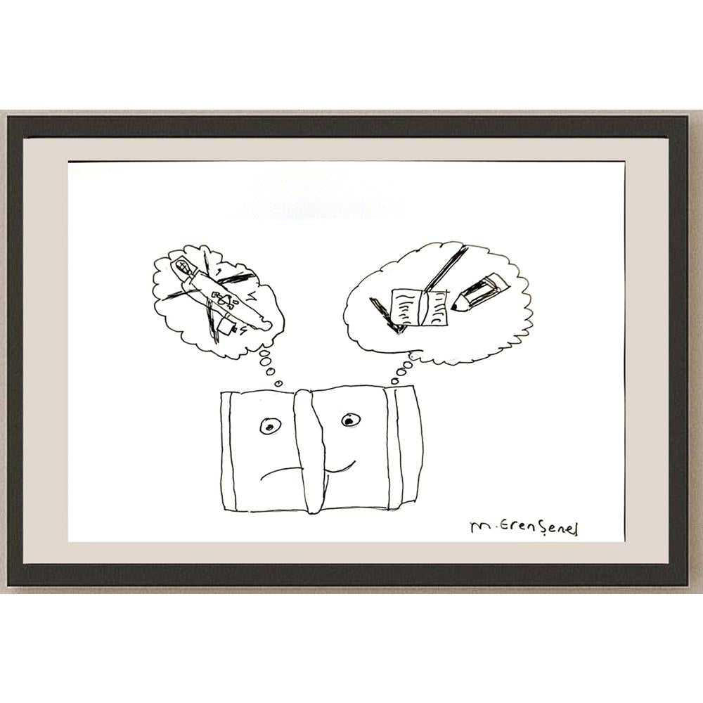 Mehmet Erşenel 29x21cm Orijinal Karikatür BOD06937