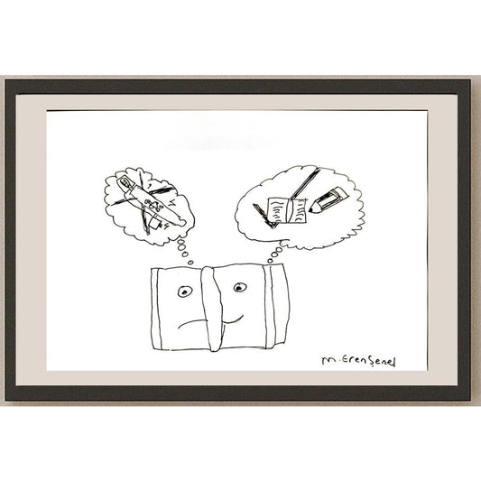 Mehmet Erşenel 29x21cm Orijinal Karikatür BOD06937