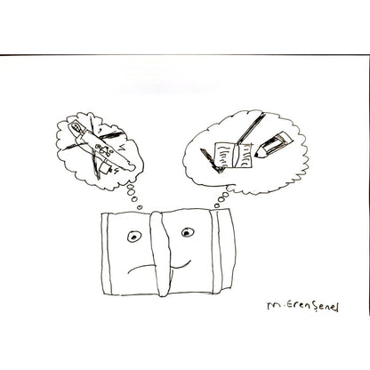 Mehmet Erşenel 29x21cm Orijinal Karikatür BOD06937