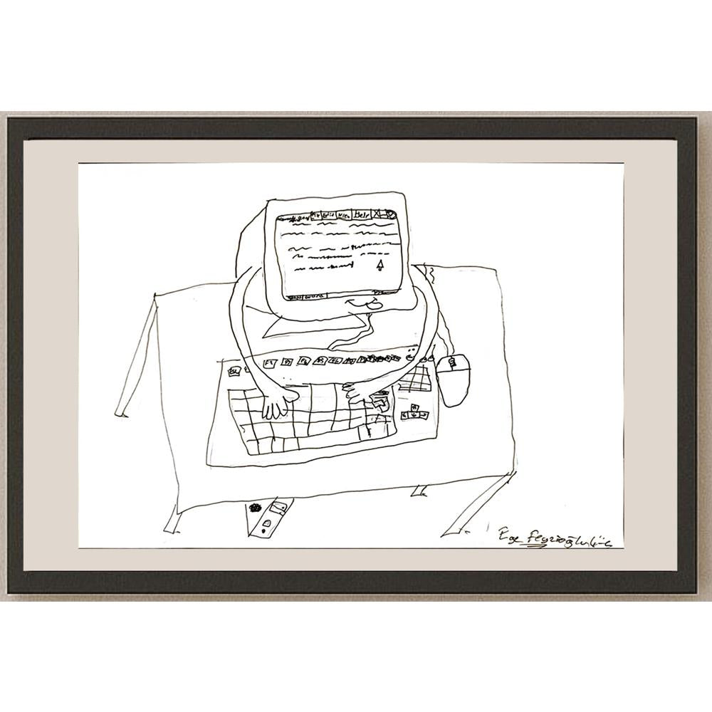 Ege Feyzioğlu 29x21cm Orijinal Karikatür BOD06939