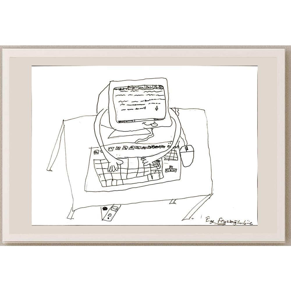 Ege Feyzioğlu 29x21cm Orijinal Karikatür BOD06939