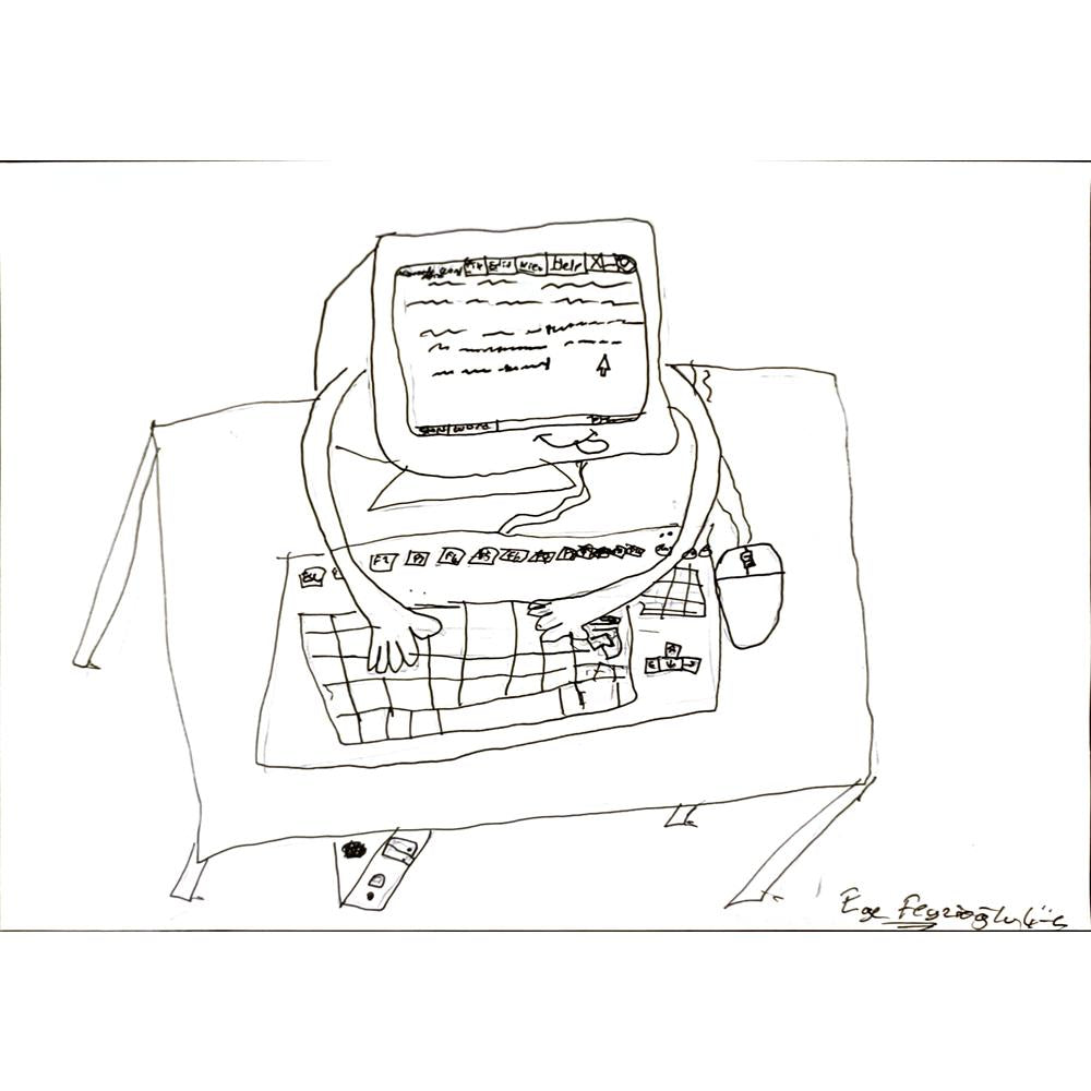 Ege Feyzioğlu 29x21cm Orijinal Karikatür BOD06939
