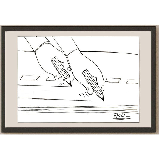 Fazıl Necioğlu 29x21cm Orijinal Karikatür BOD06940
