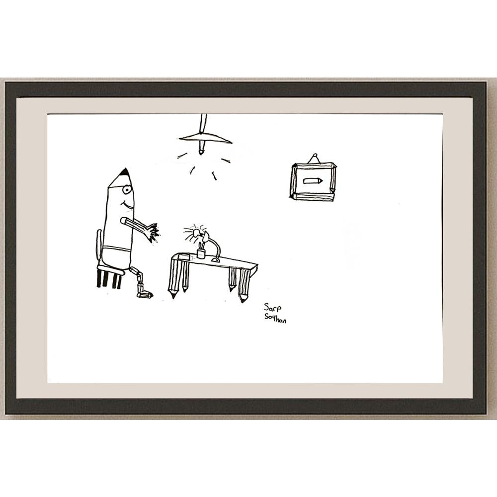 Sarp Seyhan 29x21cm Orijinal Karikatür BOD06949