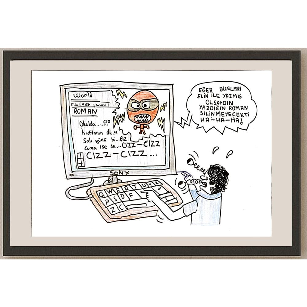 Metehan Kayan 29x21cm Orijinal Karikatür BOD06953