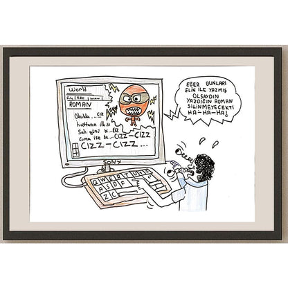Metehan Kayan 29x21cm Orijinal Karikatür BOD06953