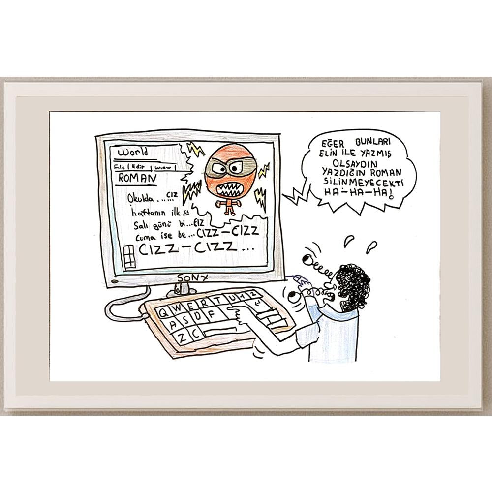 Metehan Kayan 29x21cm Orijinal Karikatür BOD06953