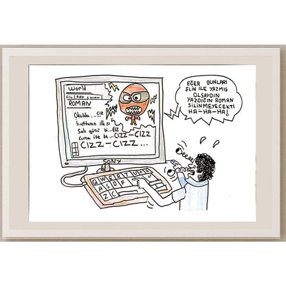 Metehan Kayan 29x21cm Orijinal Karikatür BOD06953