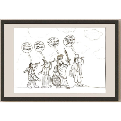 Veysel Erel 29x21cm Orijinal Karikatür BOD06954