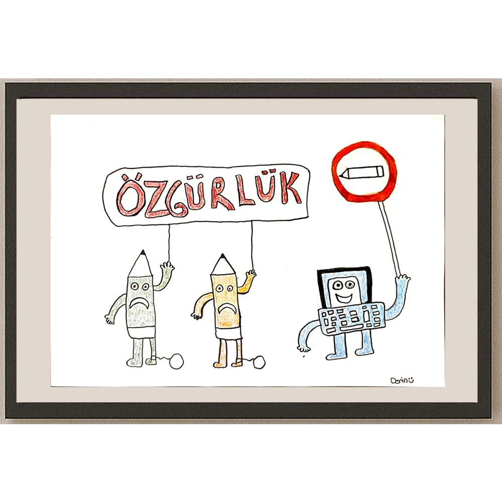Derin LalÇevik 29x21cm Orijinal Karikatür BOD06958