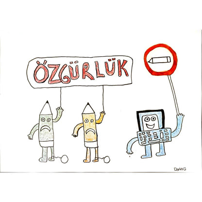 Derin LalÇevik 29x21cm Orijinal Karikatür BOD06958