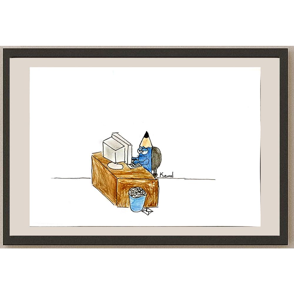 Mustafa KemalÜnal 29x21cm Orijinal Karikatür BOD06961