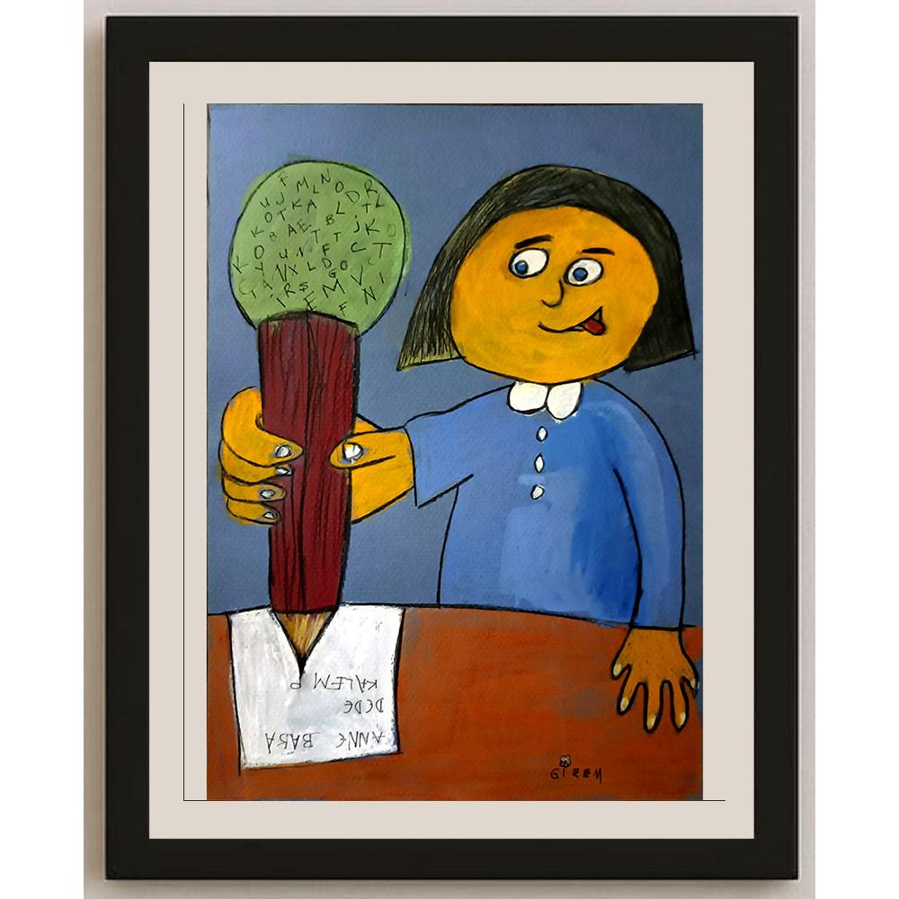 Gizem Sandallıoğlu 29x21cm Orijinal Karikatür BOD06968