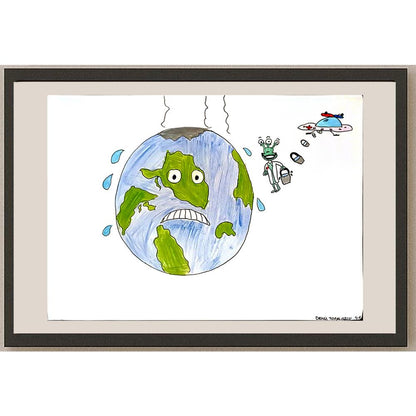 Deniz Topaloğlu 35x25cm Orijinal Karikatür BOD06975