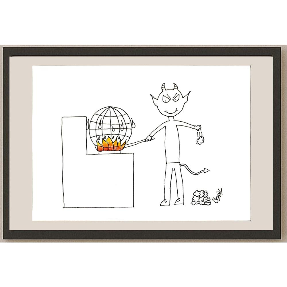 BiranÖzgür Sarıyer 29x21cm Orijinal Karikatür BOD06987