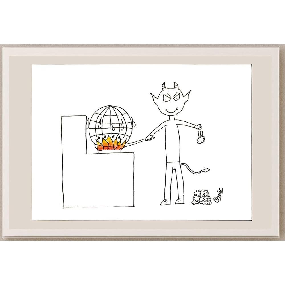 BiranÖzgür Sarıyer 29x21cm Orijinal Karikatür BOD06987