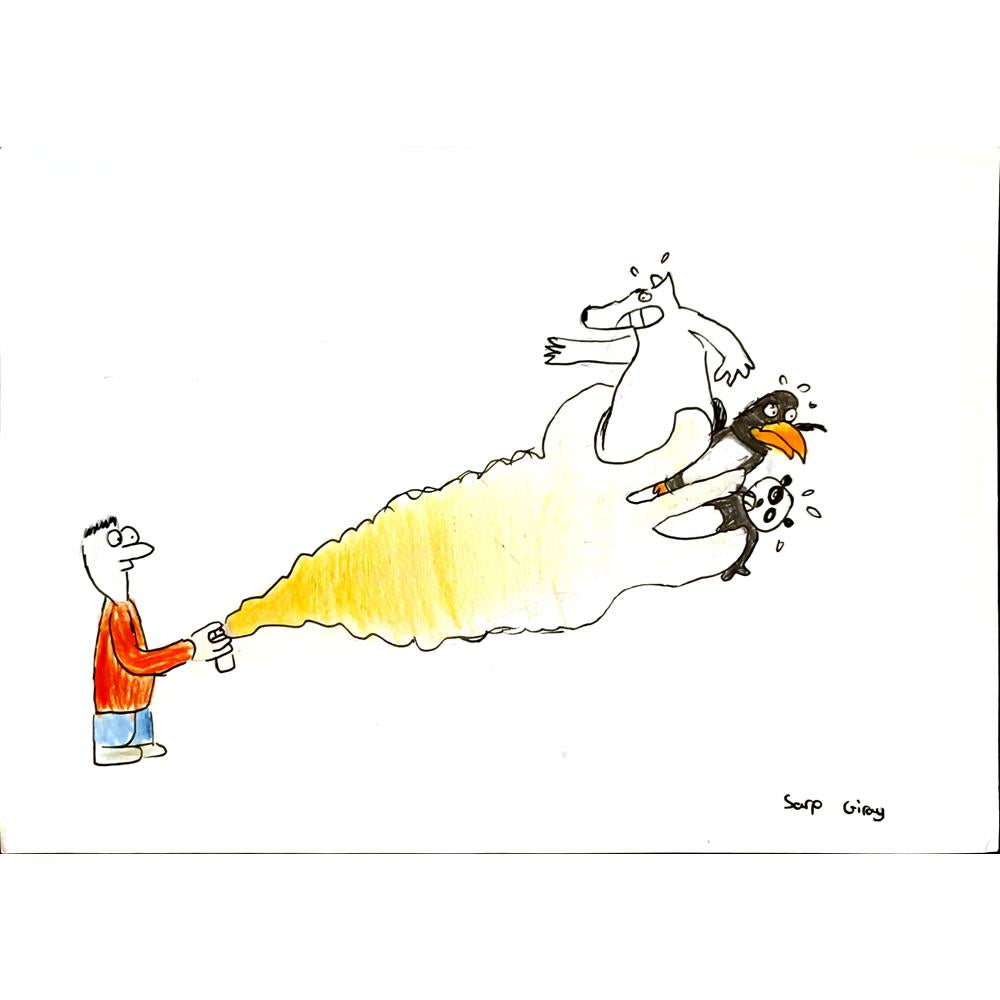 Sarp Giray 35x25cm Orijinal Karikatür BOD07004