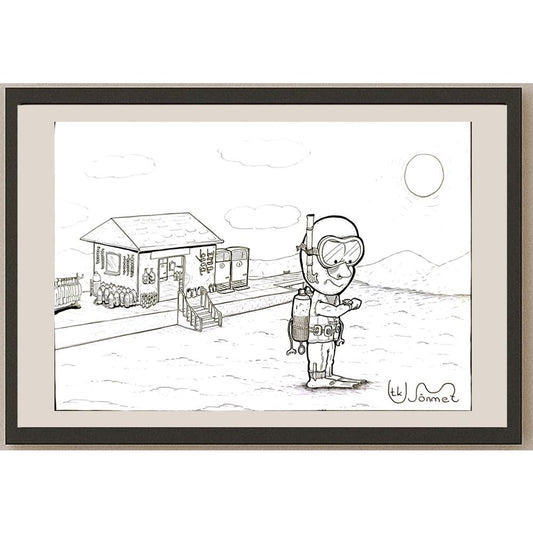 Utku Mustafa Sönmez 29x21cm Orijinal Karikatür BOD07008