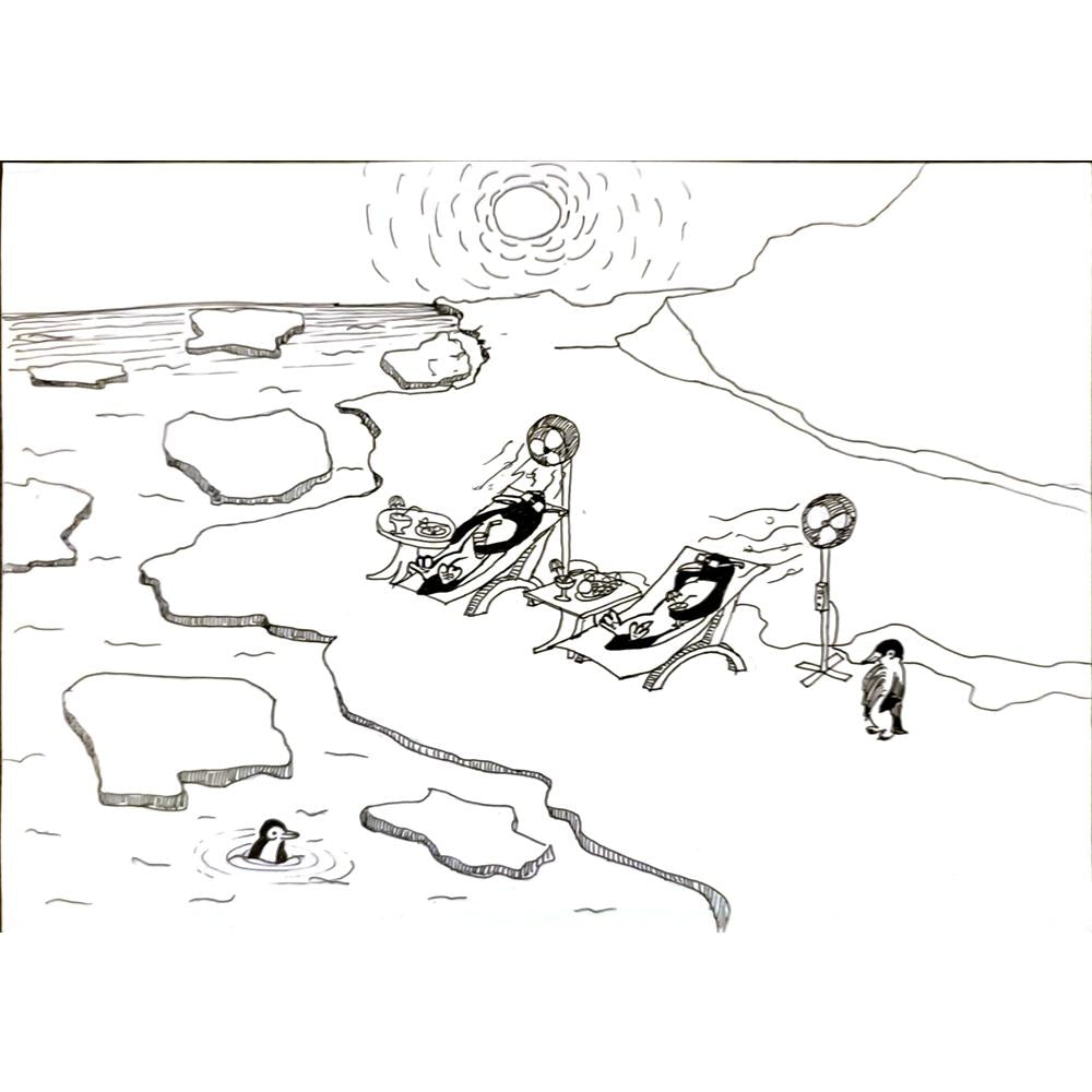 Necati ArdaŞenlik 29x21cm Orijinal Karikatür BOD07011