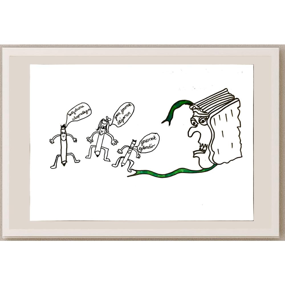 Ayşe Naz Aşcıoğlu 29x21cm Orijinal Karikatür BOD07032