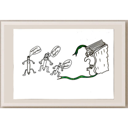 Ayşe Naz Aşcıoğlu 29x21cm Orijinal Karikatür BOD07032